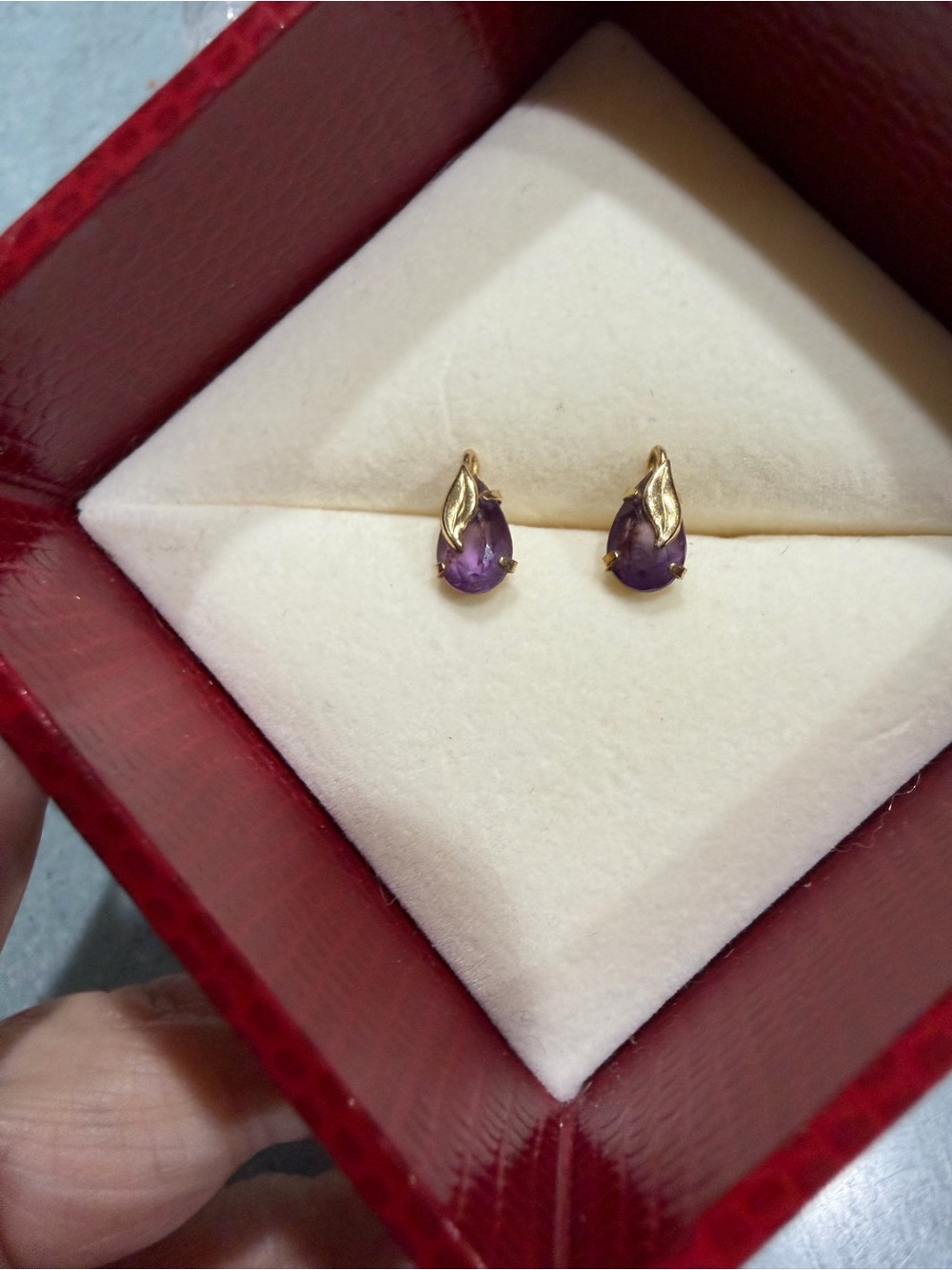 GP Amethyst Stud Earrings Purple Gemstone Fine Jewelry NO BACKS